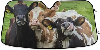 xigua Štyri Zábavné Kravy čelného skla slnečník - sklopné čelné sklo UV ochrana - chráni interiéru vozidla a udržuje ju v pohode