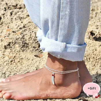 Ženy Populárne perličiek pierko anklet Letné Beach temperament Ponožky Módne osobnosti Príslušenstvo Pre Ženy Anklet Šperky