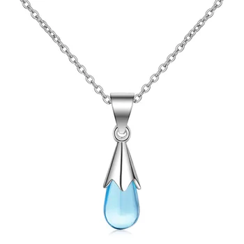 Nové Módne Jednoduché Modrá Kvapka Vody Strieborné Pozlátené Šperky Temperament Krátke Clavicle Reťazca Prívesok Náhrdelníky XZN013
