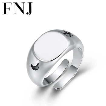 FNJ Moon Star Milenca Krúžky 925 Silver Nastaviteľná Veľkosť Otvoriť S925 Pevná Strieborná Krúžok pre Ženy Šperky Mužov