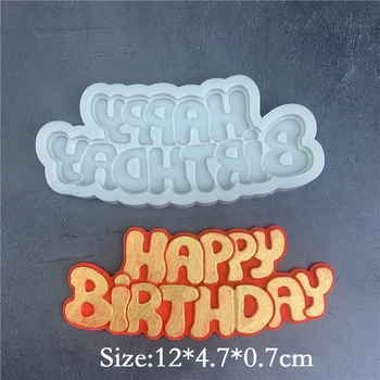 3D Happy Birthday Silikónové Čokoláda Formovať Čokoládu Pečenie Nástroje Non-stick Silikónové Tortu Formy Želé A Cukrovinky Formy 3D Formy urob si sám
