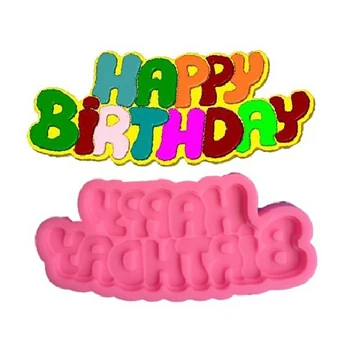 DIY Happy birthday tvar Sugarcraft Silikónové Formy Cake Zdobenie Nástroje Cake Decoration Plesne
